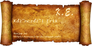 Könczöl Erik névjegykártya